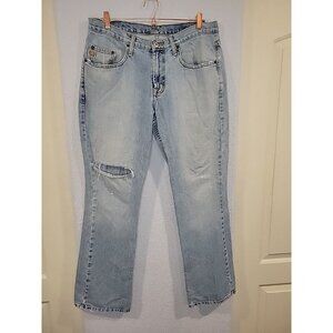 Cinch Mens Blue Jeans White Label 36X34 Pants Distressed Western Cowboy Bootcut